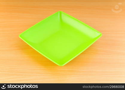 Empty plate on the wooden table