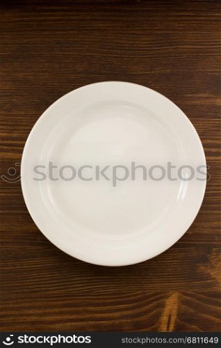 empty plate on wooden background