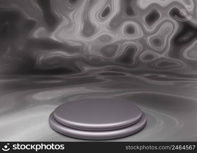 Empty podium with gray wall background. 3d.. Empty podium with gray wall background. 3d rendering.