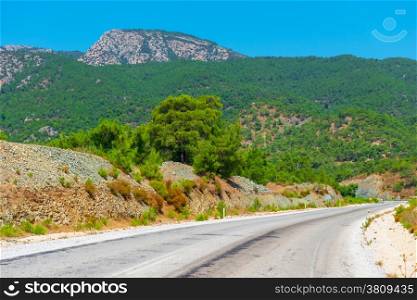 empty road in a mountainous area