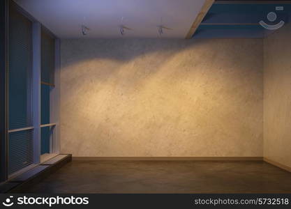 empty room at evening, 3d rendering