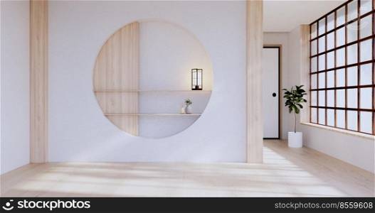 Empty room,Clean japanese minimalist room interior, 3D rendering