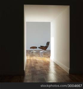 Empty room in a modern house shadow version