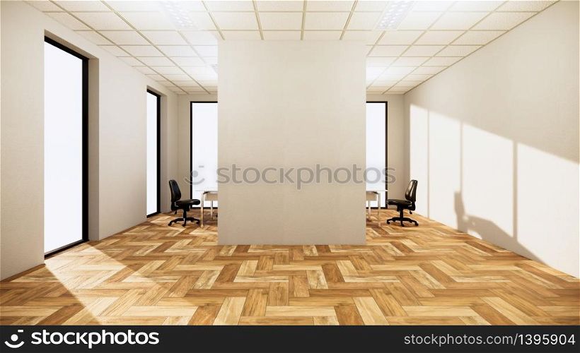 empty room interior office. 3D rendering