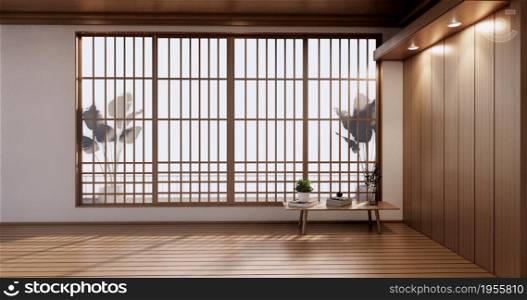 Empty room - japanese Minimal design for Interior artwork.3D rendering
