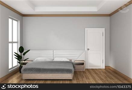 Empty room - modern bed room interior. 3D rendering