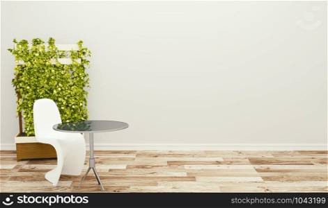 Empty room,tropical modern style. 3D rendering
