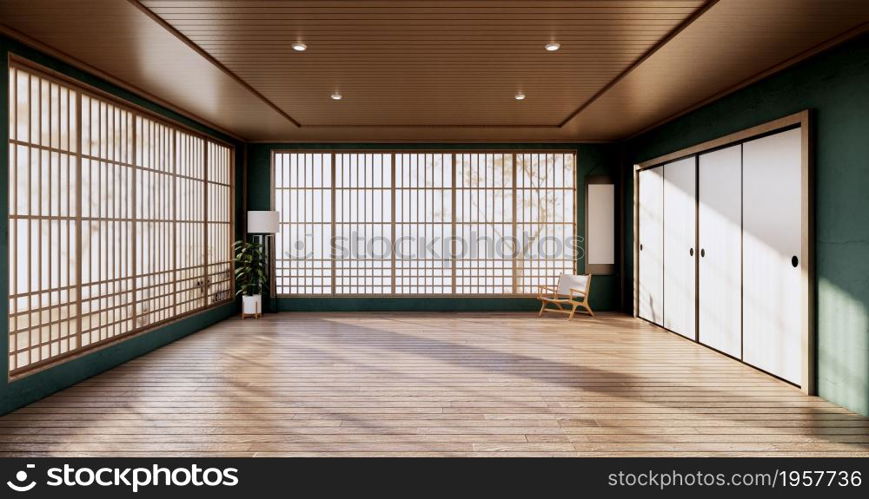 Empty room, white room, Clean modern room ,japanese style.3D rendering