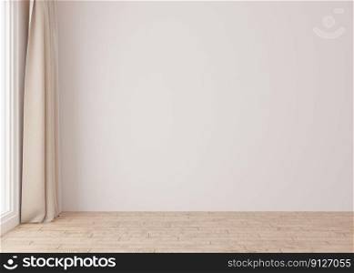 Empty room, white wall and parquet floor. Only wall and floor. Mock up interior. Free, copy space for your furniture, picture and other objects. 3D rendering. Empty room, white wall and parquet floor. Only wall and floor. Mock up interior. Free, copy space for your furniture, picture and other objects. 3D rendering.