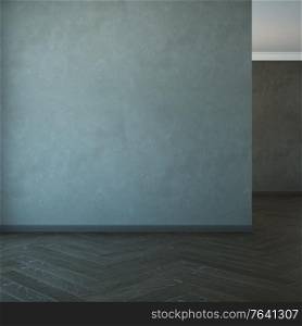 empty room with brick wall, 3d rendering