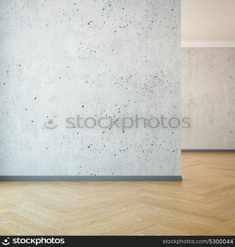 empty room with clear wall, 3d rendering