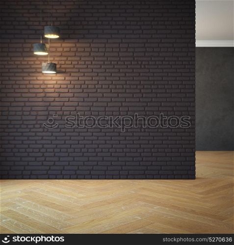 empty room with light, 3d rendering