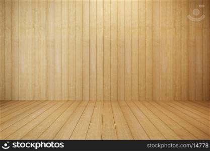 empty roomwood wall and wooden floor