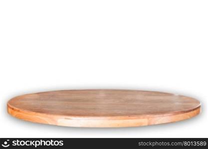 Empty round wooden table top, stock photo