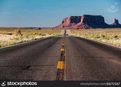 Empty scenic highway in Monument Valley. Empty scenic highway in Monument Valley, Arizona, USA