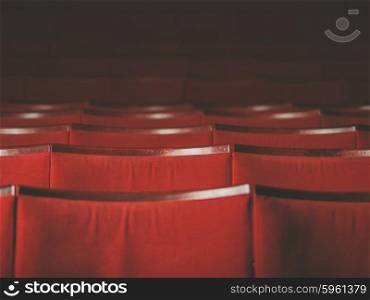 Empty seats in a movie theater