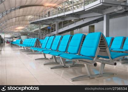 Empty seats in airport lounge of Suvarnabhumi, Bangkok, Thailand