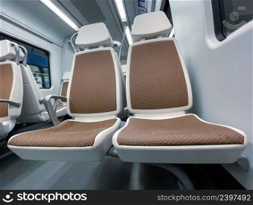 empty seats in the train car, mode of transportation