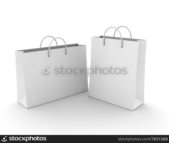 Empty Shopping Bag on white for advertising and branding