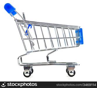 empty shopping cart, cut out from white