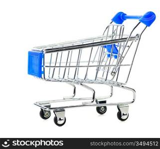 empty shopping cart, cut out from white
