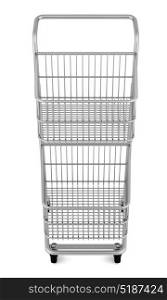 empty shopping cart isolated on white background. 3d illustration
