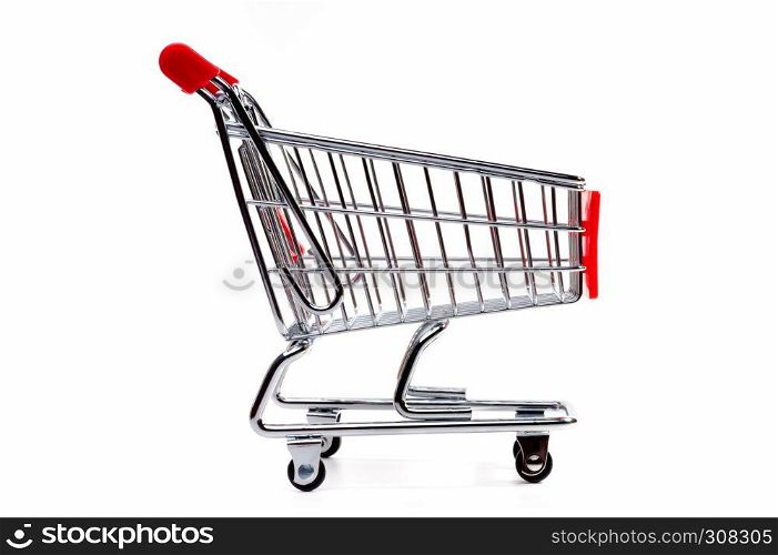 Empty shopping cart, isolated on white background. Shopping cart