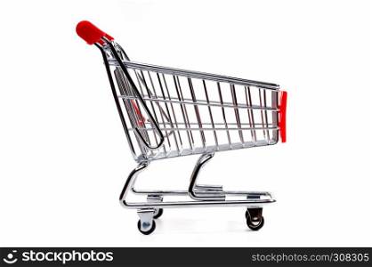 Empty shopping cart, isolated on white background. Shopping cart