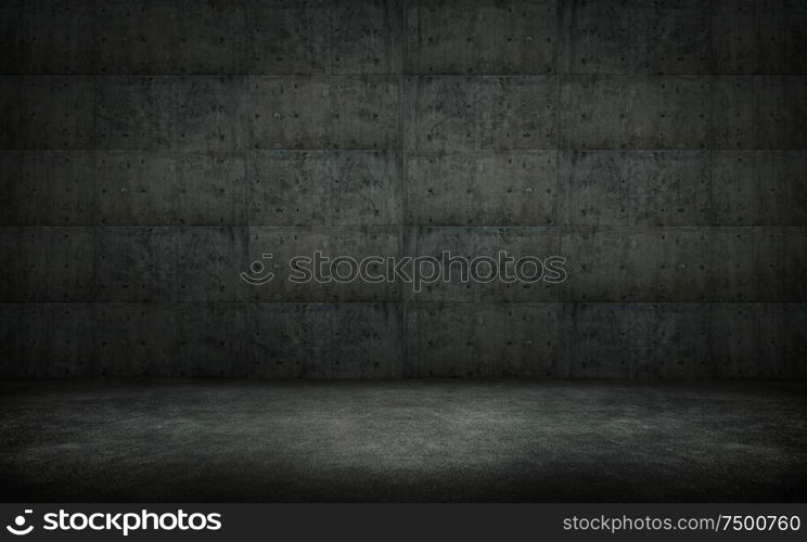 Empty space grungy concrete wall and stone floor room . Style interior for design,text and picture .