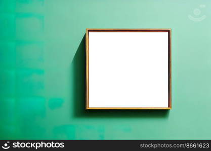 Empty space with frame Green background 3d illustrated