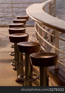 Empty stools on cruise ship