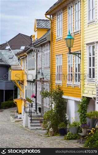 empty streets of world famous town Bergen, Norway