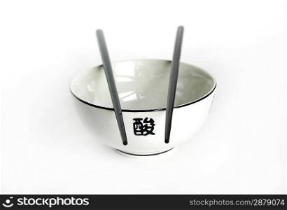 Empty sushi bowl isolated on white