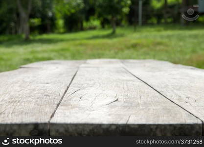 empty table in garden