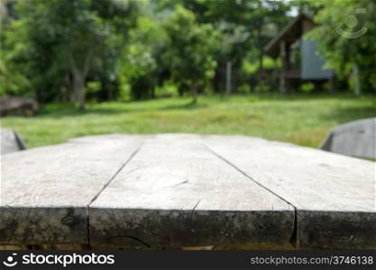 empty table in garden