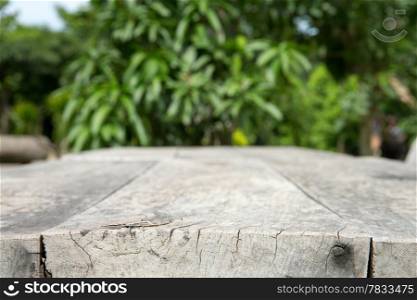empty table in garden