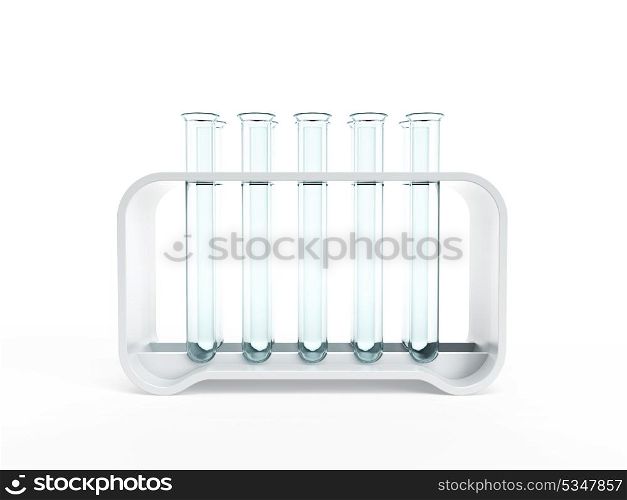empty test tubes, isolated 3d render