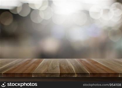 Empty top wooden table wood floor brown color texture with white broken view over background