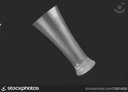 Empty transparent beer glass isolated on black background