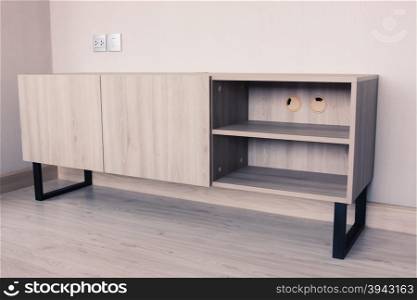 Empty tv cabinet in apartment