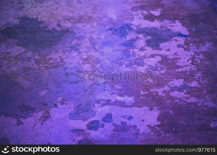 empty Vintage old concrete floor with neon lights texture background