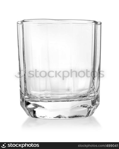 Empty whiskey glass isolated on white with clipping path