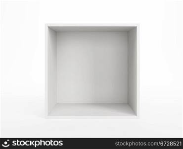 empty white box isolated 3d render