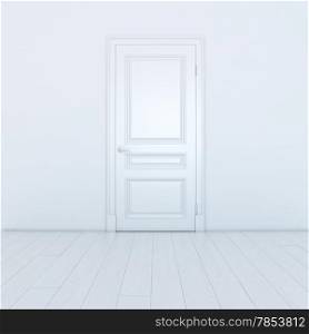 Empty White Interior With A Door
