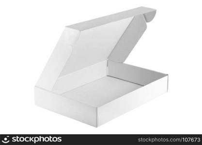 empty white paper box isolated on white background with clipping path