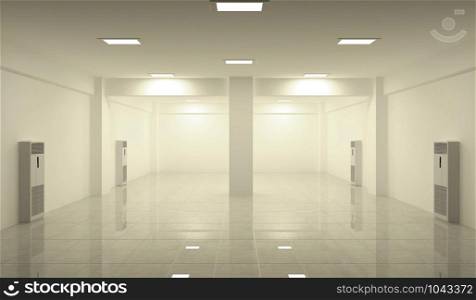 Empty white room. 3D rendering