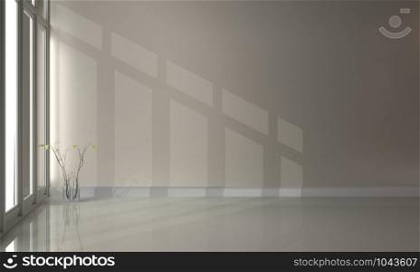 Empty white room - Scandinavian style. 3d rendering