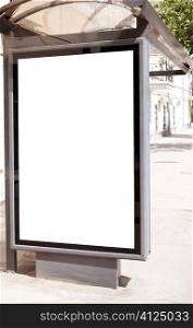 empty white space on street billboard, focus point selective