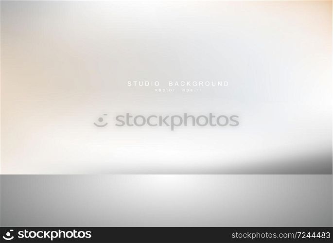 Empty White Studio room Backdrop. Light interior with copyspace for your creative project . Vector illustration EPS 10