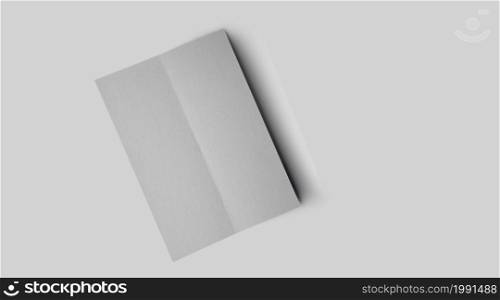 Empty white vertical rectangle price-list or menu mockup with soft shadows on neutral grey concrete background.